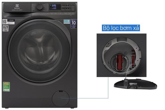 Máy giặt sấy Electrolux UltimateCare 700 Inverter giặt 11 kg - sấy 7 kg EWW1143R7SC